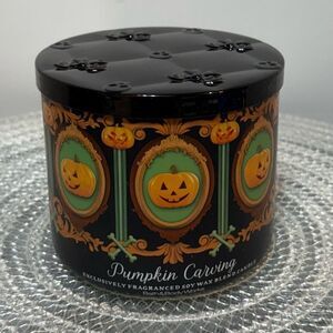BBW Pumpkin Carving 3 Wick Scented Candle NWT